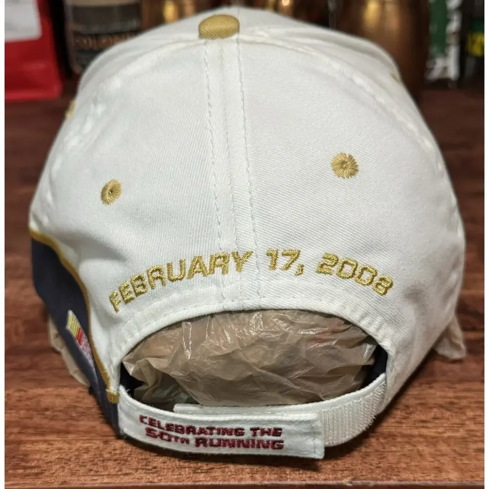 2007 White Daytona 500 Dad Hat Cap Adjustable Nascar Strap Back